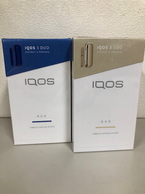 買取商品：【新品未開封】IQOS3 DUO ブルー/ゴールド　2台