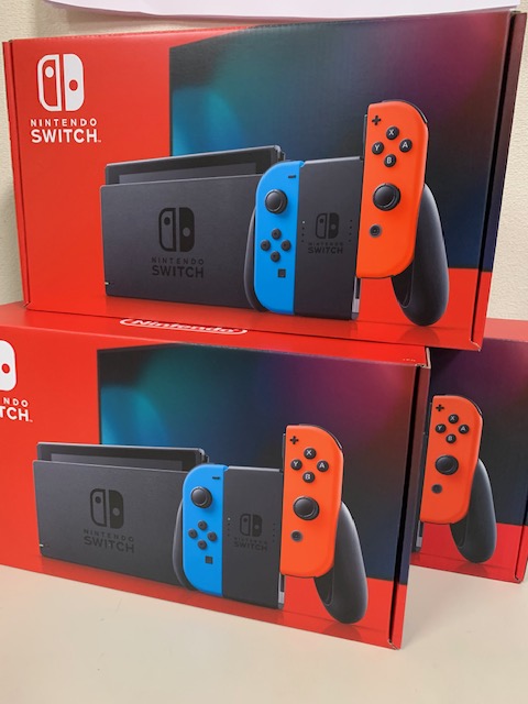 買取商品：【新品未使用】Nintendo Switch ネオン　3台