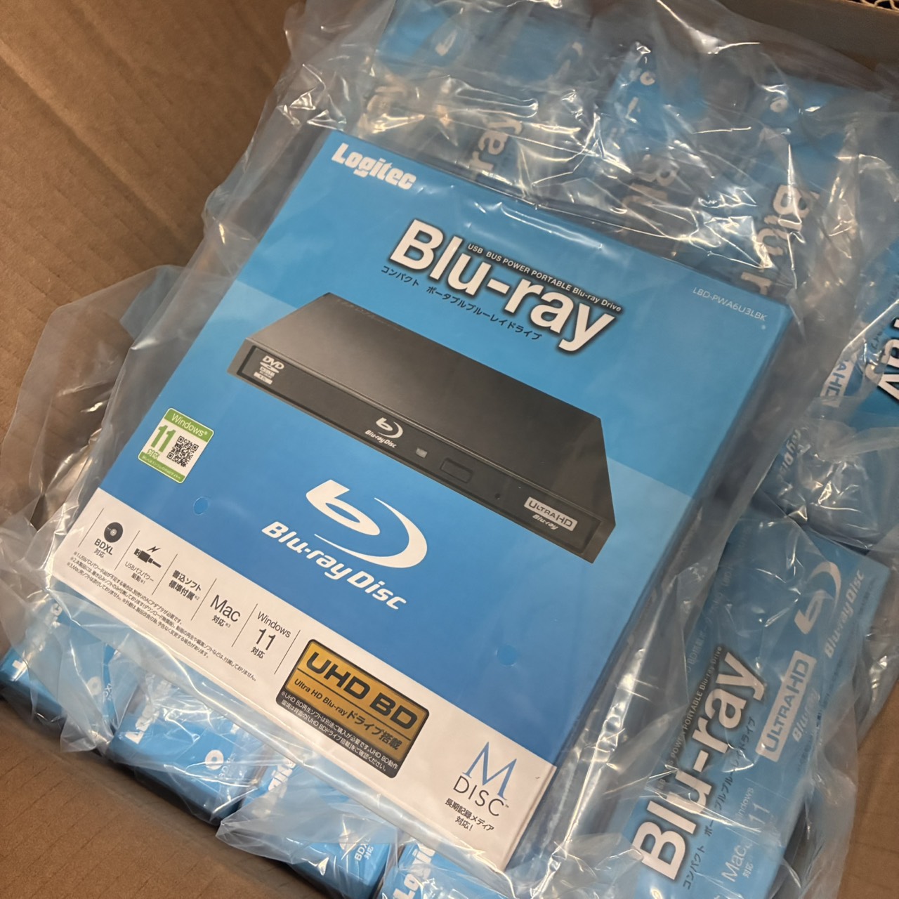 買取商品：Logitec コンパクトポータブルBlu-rayドライブ 合計50個